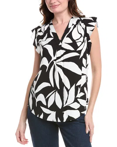 Vince Camuto Flutter Sleeve Blouse In Black