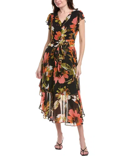 Vince Camuto Flutter Sleeve Maxi Dress In Black