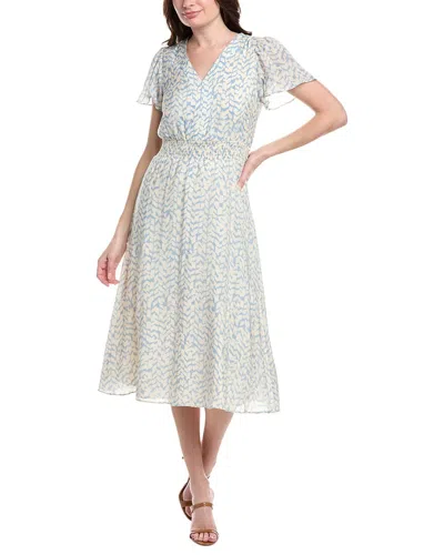 Vince Camuto Flutter Sleeve Midi Dress In Blue