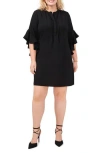 Vince Camuto Flutter Sleeve Shift Dress In Black