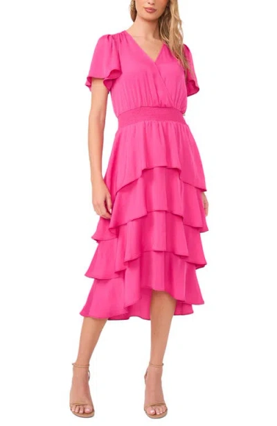 Vince Camuto Surplice Tiered Maxi Dress In Animal Print
