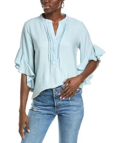 Vince Camuto Flutter Sleeve Top In Blue