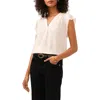 Vince Camuto Flutter Sleeve Top In Pearl Pink