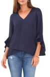 Vince Camuto Flutter Sleeve Tunic In Classic Navy
