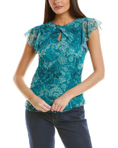 Vince Camuto Flutter Sleeve Twist Neck Top