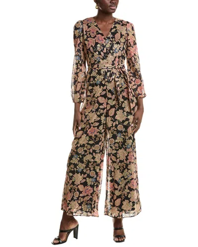 Vince Camuto Foil Pattern Jumpsuit In Black