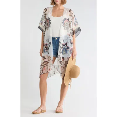 Vince Camuto Folk Floral Duster & Hat Set In Neutral
