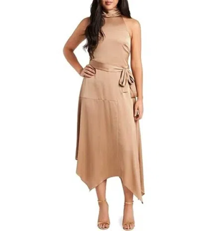 Vince Camuto Formal Long Asymmetrical Dress In Latte In Multi