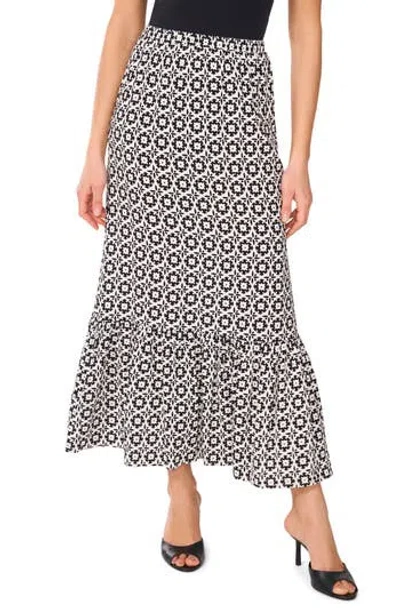 VINCE CAMUTO VINCE CAMUTO FOULARD PRINT TIERED MIDI SKIRT