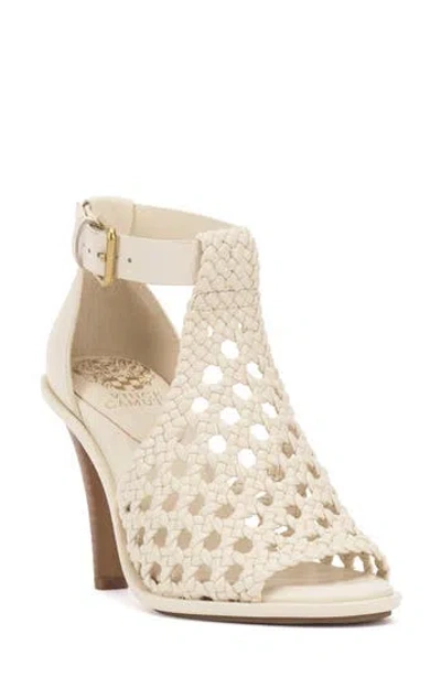 Vince Camuto Frasper Woven Ankle Strap Sandal In Creamy White