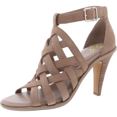 Vince Camuto Frelly Womens Leather Woven Heels