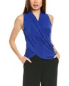 Vince Camuto Front Crossover Wrap Tank In Blue