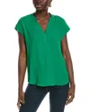Vince Camuto Front Placket Top In Green