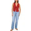 Vince Camuto Front Tie Vest In Red