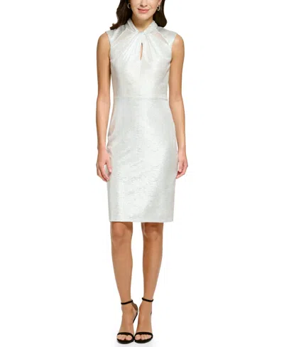 Vince Camuto Front Twist Dress In Champagne In White