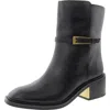 Vince Camuto Gali Womens Buckle Leather Booties In Black Leather