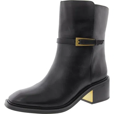 Vince Camuto Gali Womens Buckle Leather Booties In Black Leather