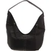Vince Camuto Ganya Womens Textured Leather Hobo Handbag In Black