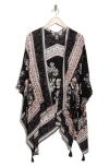 Vince Camuto Garden Bird Ruana In Black Neutral