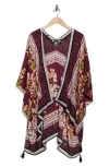 Vince Camuto Garden Bird Ruana In Plum