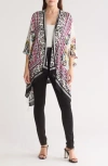 Vince Camuto Garden Bird Ruana In White Multi