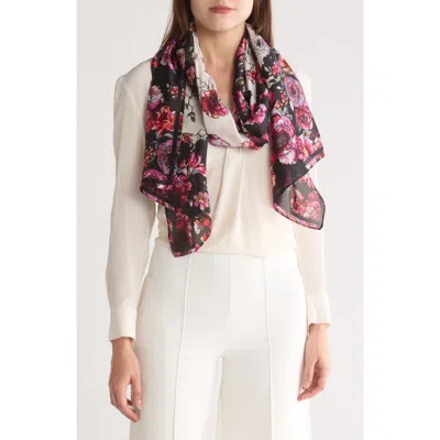Vince Camuto Garden Path Oblong Scarf In Black