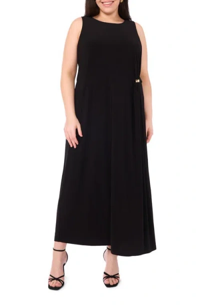 Vince Camuto Gathered Twist Sleeveless Maxi Dress In Black