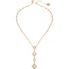 Vince Camuto Geometric Crystal Pendant Necklace In Gold Tone