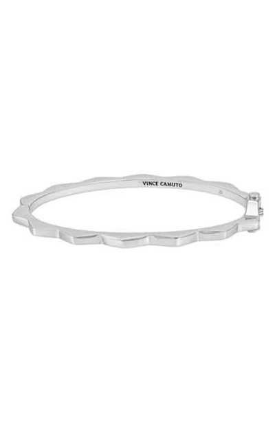Vince Camuto Geometric Hinged Bangle Bracelet In Silver