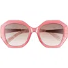 Vince Camuto Geometric Sunglasses In Rose/pearl