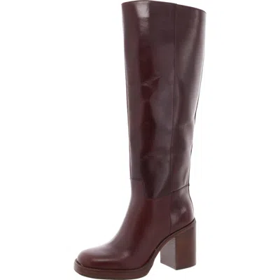 Vince Camuto Gibi 2 Womens Zipper Leather Knee-high Boots In Brown