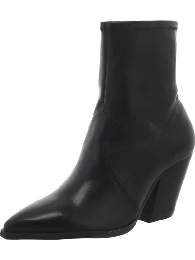 Vince Camuto Gilemini Womens Faux Leather Stacked Heel Mid-calf Boots In Black