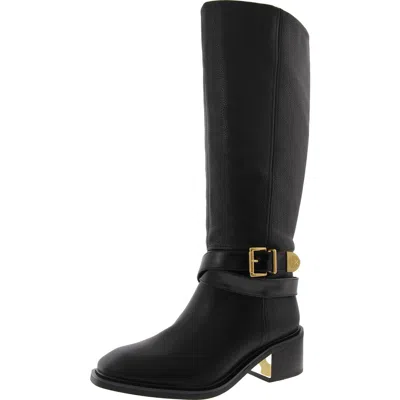 Vince Camuto Gini 2 Womens Wide Calf Faux Leather Knee-high Boots In Black