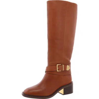 Vince Camuto Gini 2 Womens Wide Calf Faux Leather Knee-high Boots In Brown