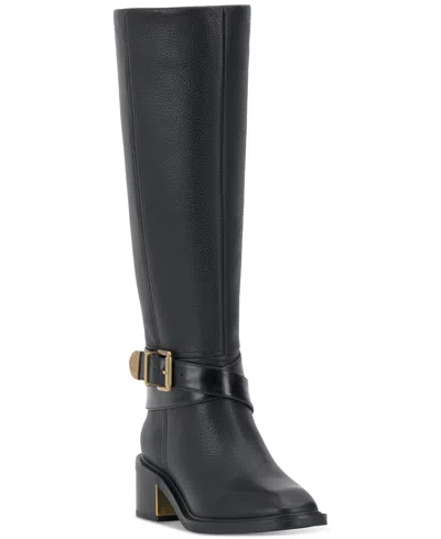 VINCE CAMUTO GINI BUCKLED KNEE-HIGH RIDING BOOTS