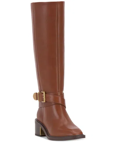 VINCE CAMUTO GINI BUCKLED KNEE-HIGH RIDING BOOTS