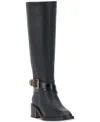 Vince Camuto Gini Extra Wide-calf Buckled Knee-high Riding Boots In Black