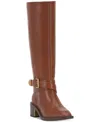 Vince Camuto Gini Wide-calf Buckled Knee-high Riding Boots In Whiskey