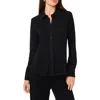 Vince Camuto Glitter Knit Long Sleeve Button-up Shirt In Rich Black