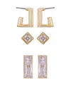 Vince Camuto Gold-tone 3-piece Stud Button Earrings In Gold