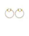 Vince Camuto Gold-tone Crystals Cultivated Pearl Hoop Earrings