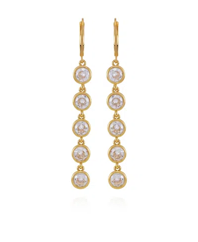 Vince Camuto Gold-tone Cubic Zirconia Drop Earrings
