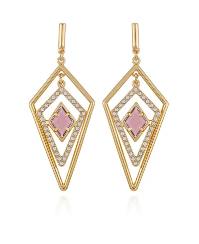 Vince Camuto Gold-tone Diamond Shaped Drop Earrings