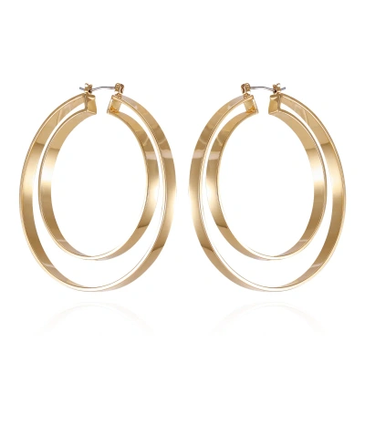 Vince Camuto Gold-tone Double Hoop Earrings