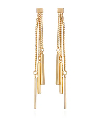 Vince Camuto Gold-tone Fringe And Bar Drop Earrings