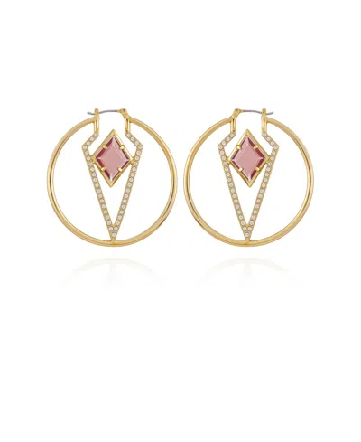 Vince Camuto Gold Tone Geometric Hoop Earrings