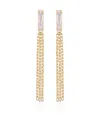 VINCE CAMUTO GOLD-TONE GLASS STONE BAGUETTE FRINGE DROP EARRINGS