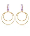 VINCE CAMUTO GOLD-TONE GLASS STONE DOOR KNOCKER CLIP ON EARRINGS