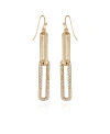 VINCE CAMUTO GOLD-TONE GLASS STONE LINEAR LINK DROP EARRINGS