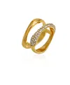 Vince Camuto Gold-tone Glass Stone Ring, Size 7 In Gold